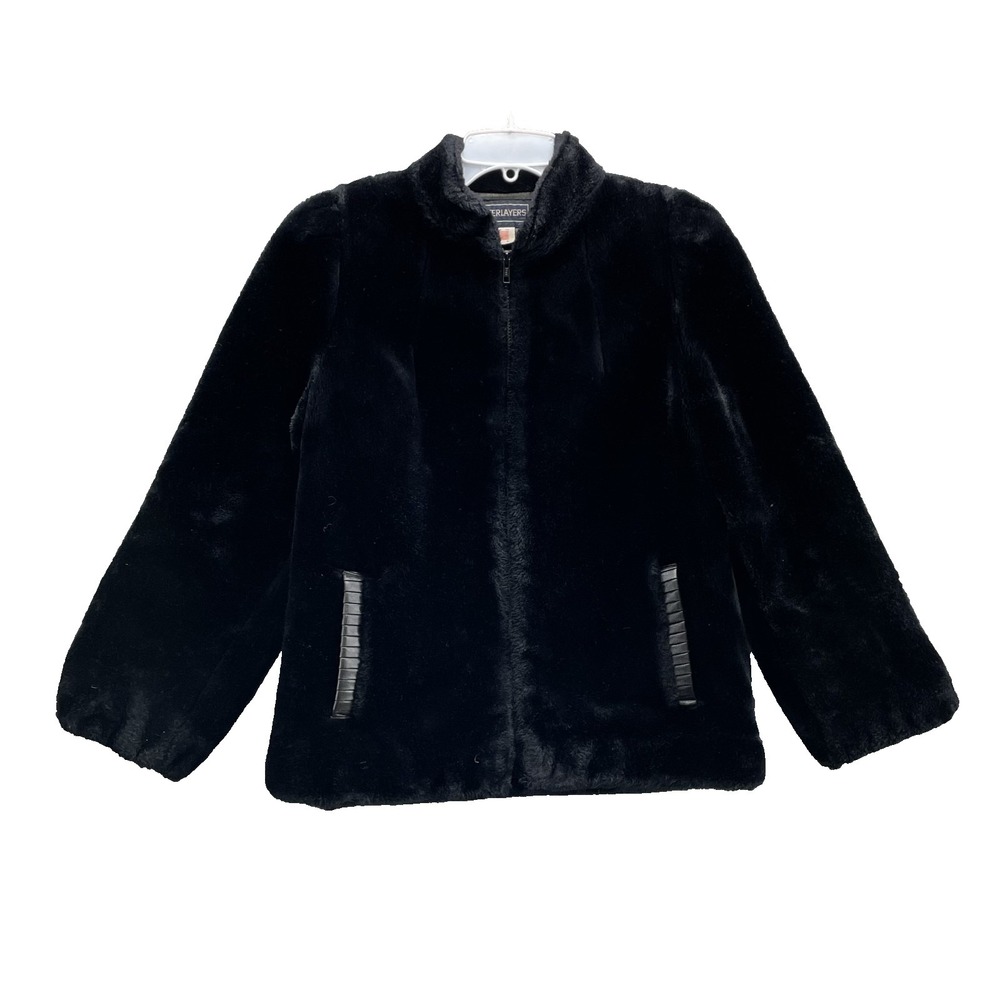 VTG Outerlayers Faux Fur Jacket Womens 7/8 Chic Cocktail Glamourous 90s Made USA